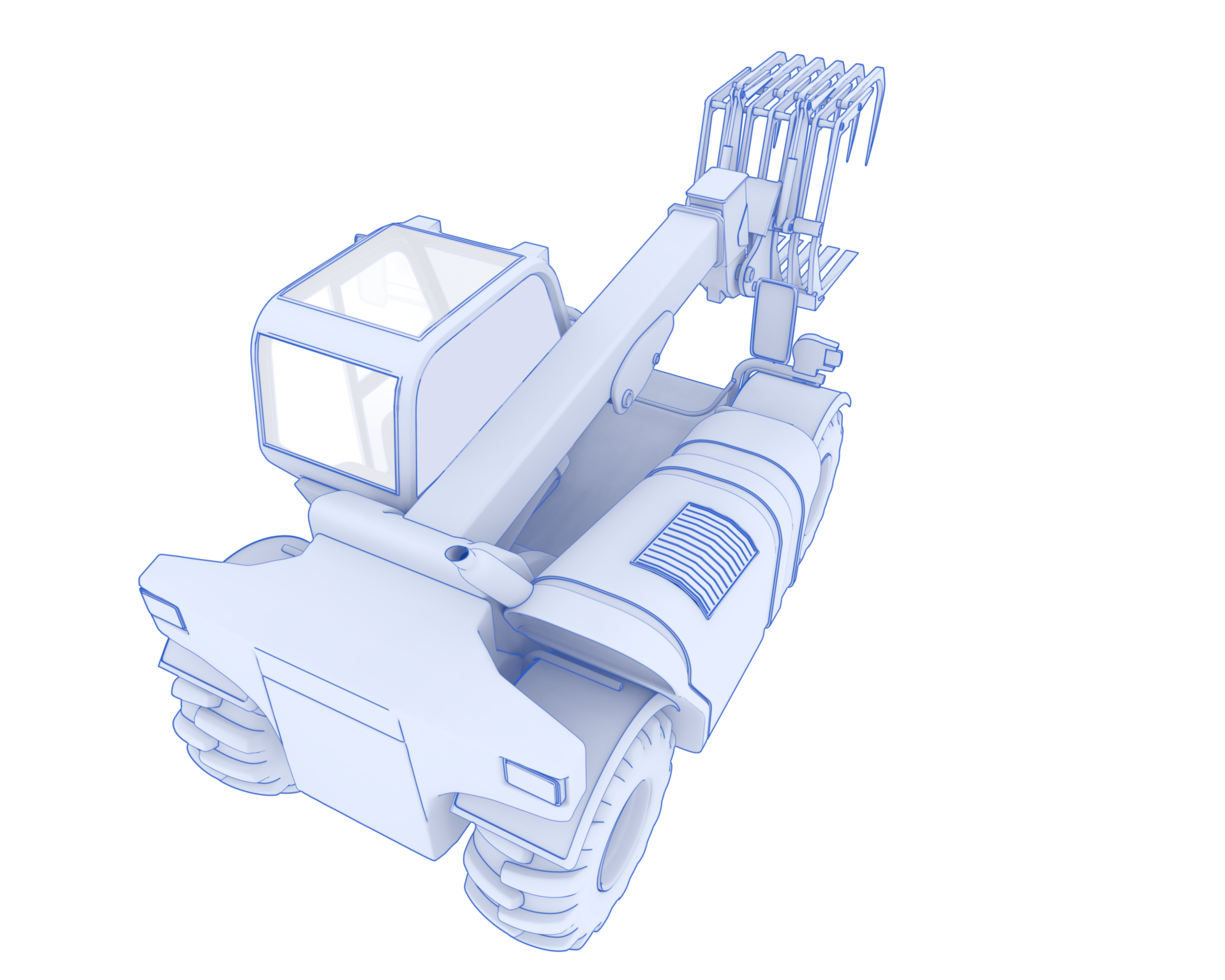 Forest machine isolated on background. 3d rendering - illustration png