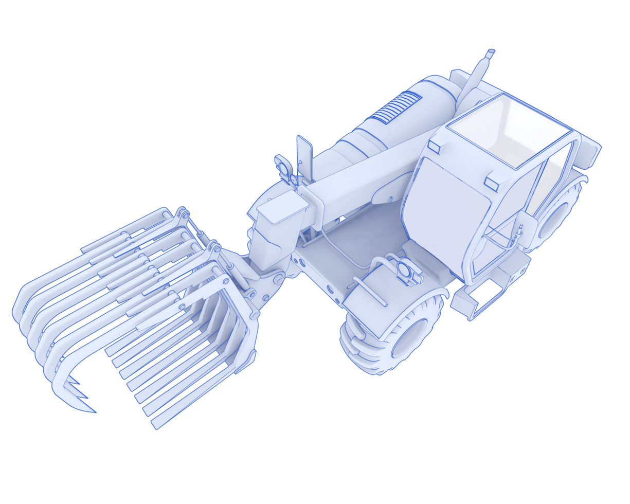 Forest machine isolated on background. 3d rendering - illustration png