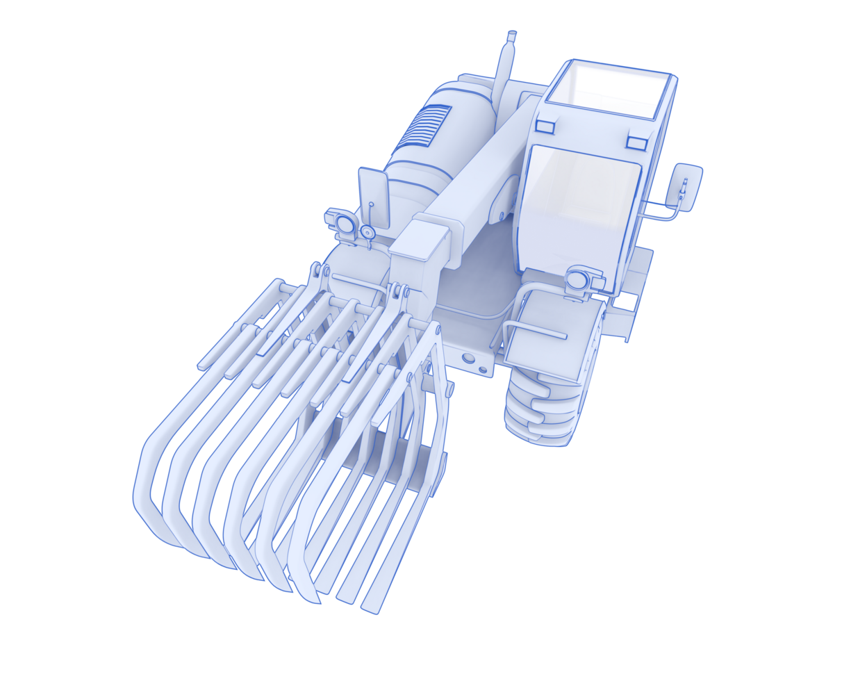Forest machine isolated on background. 3d rendering - illustration png