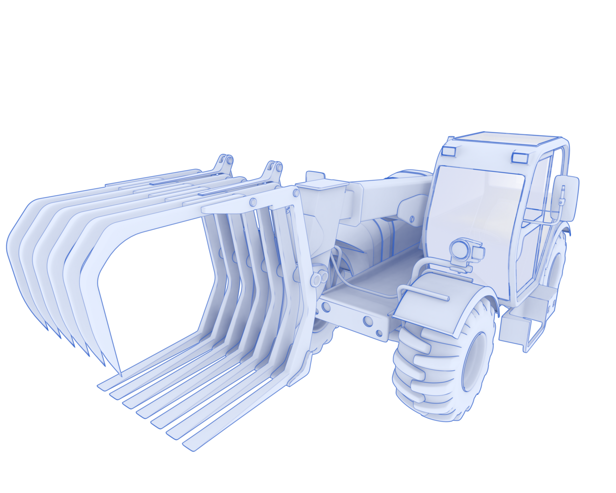 Forest machine isolated on background. 3d rendering - illustration png