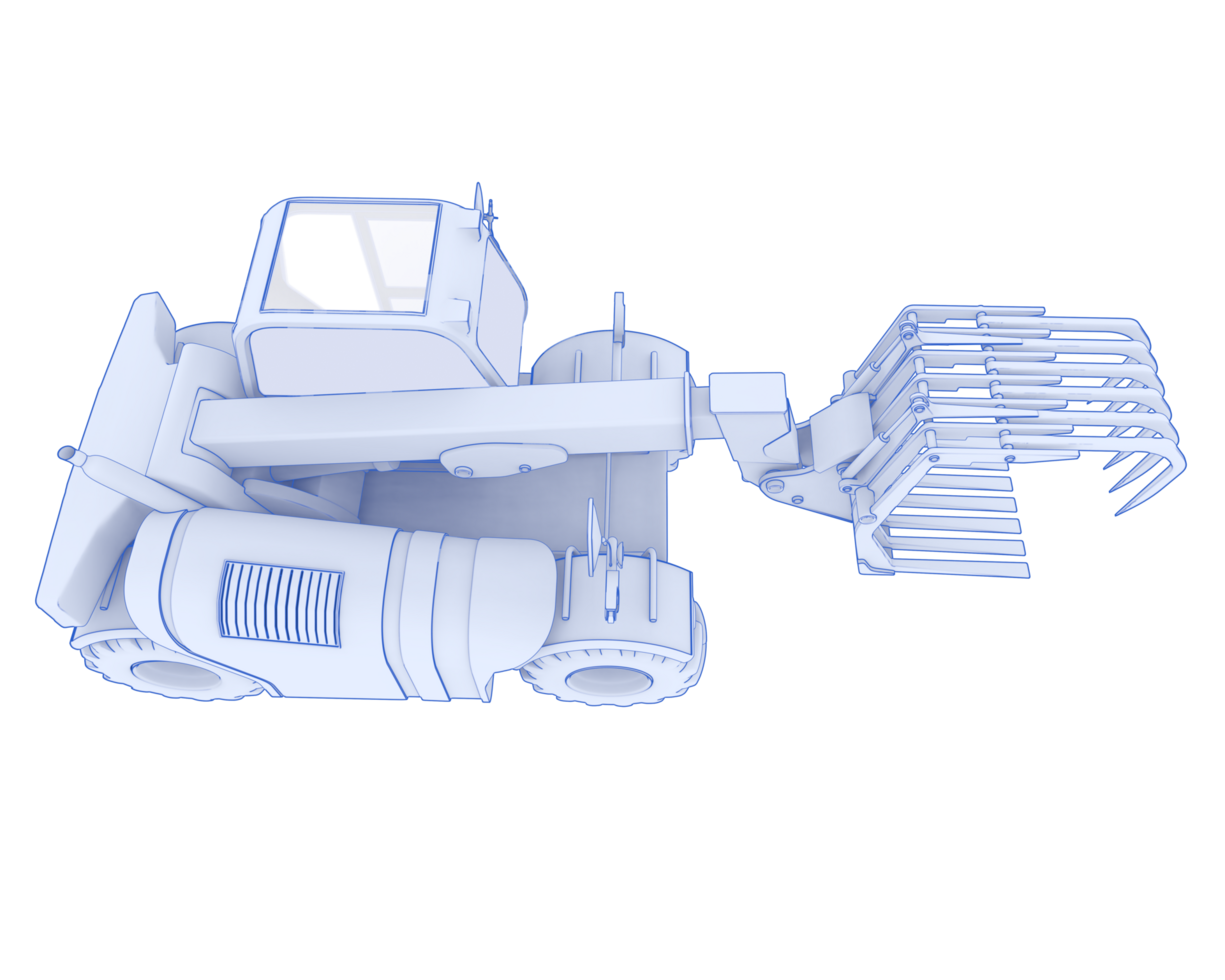 Forest machine isolated on background. 3d rendering - illustration png