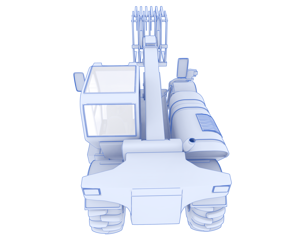 Forest machine isolated on background. 3d rendering - illustration png