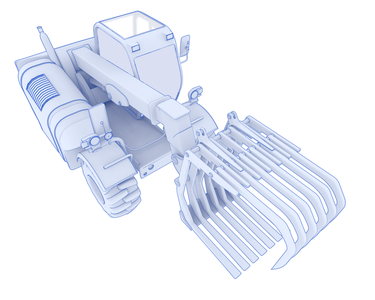 Forest machine isolated on background. 3d rendering - illustration png