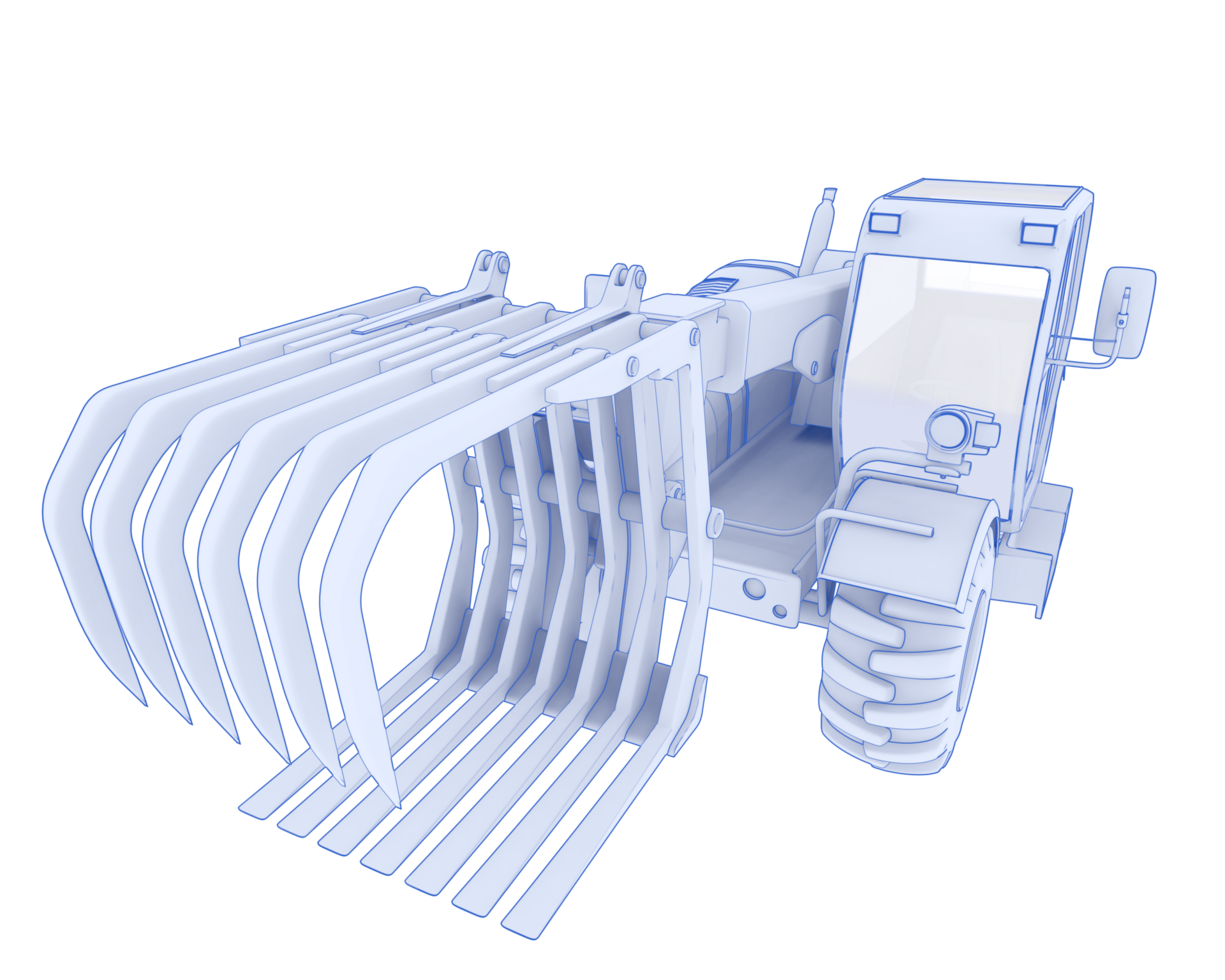 Forest machine isolated on background. 3d rendering - illustration png