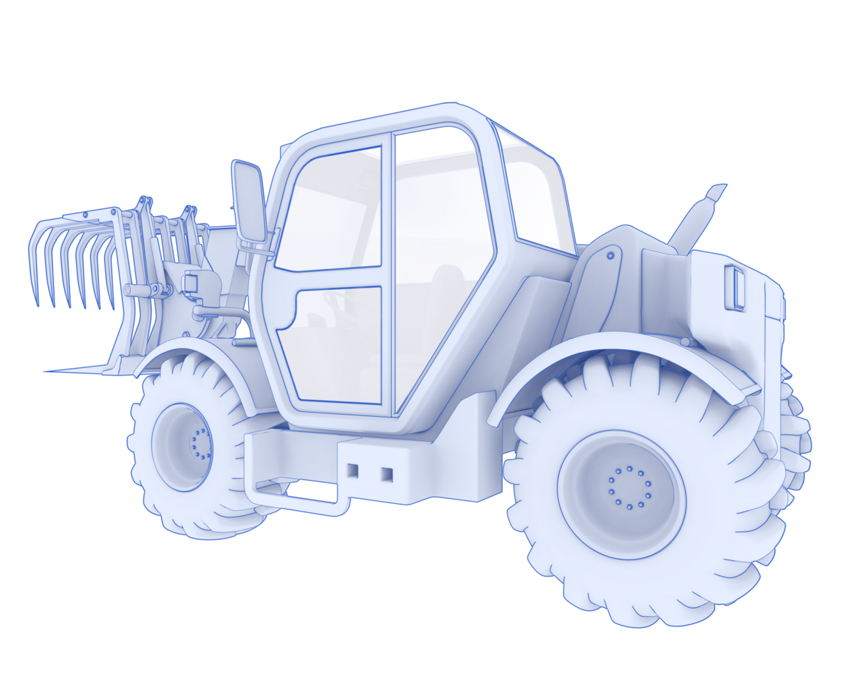 Forest machine isolated on background. 3d rendering - illustration png