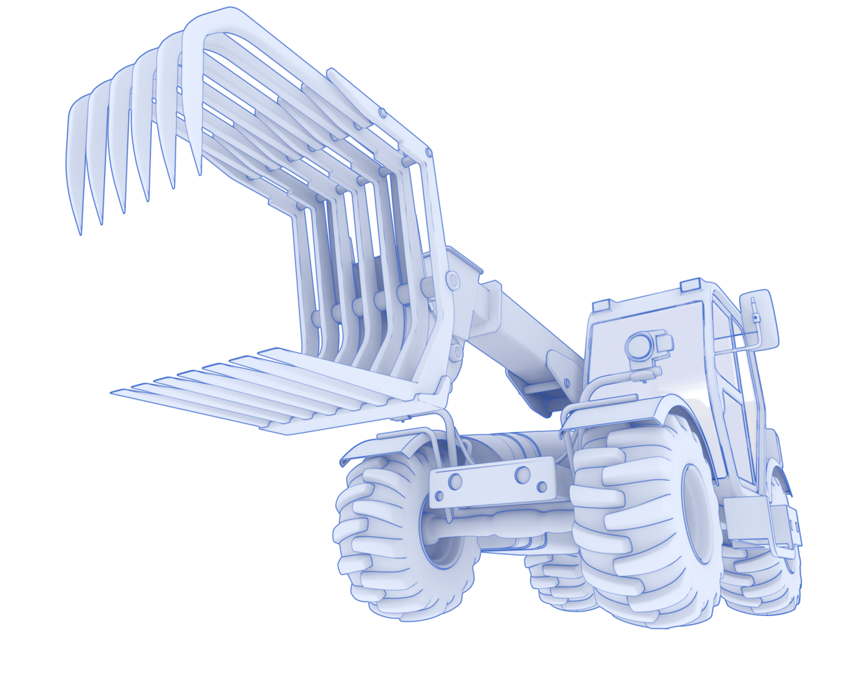 Forest machine isolated on background. 3d rendering - illustration png