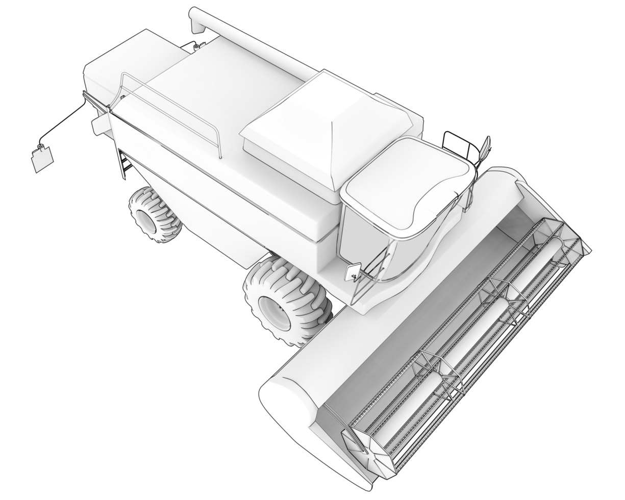 Harvester isolated on background. 3d rendering - illustration png