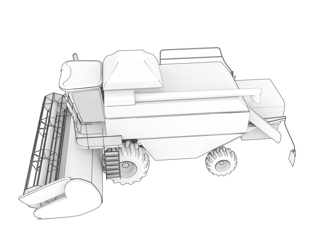 Harvester isolated on background. 3d rendering - illustration png