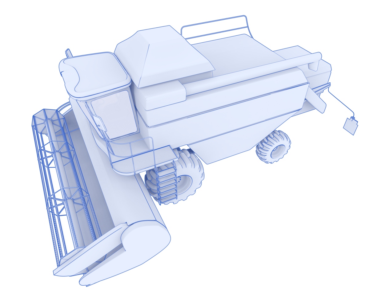 Harvester isolated on background. 3d rendering - illustration png