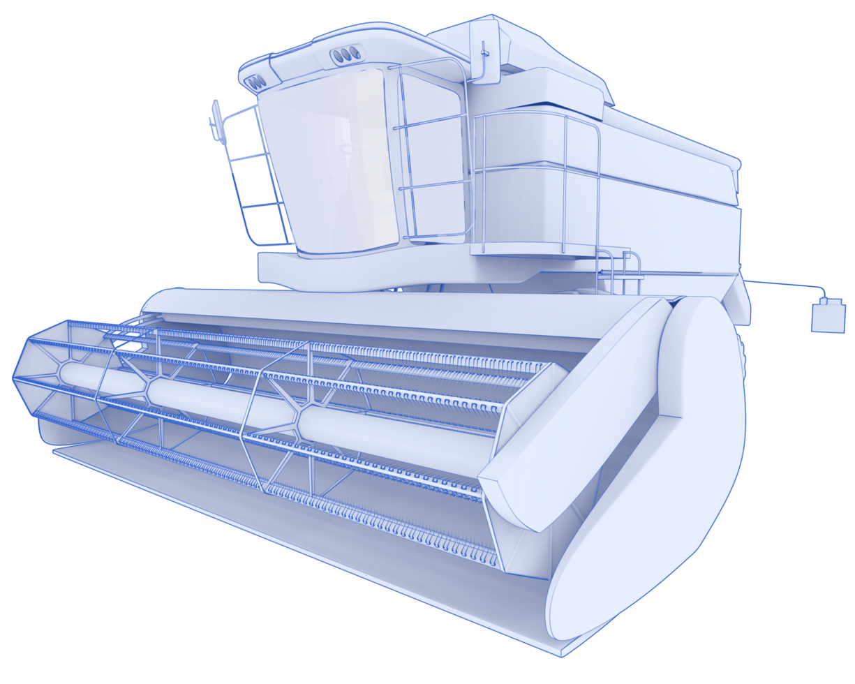 Harvester isolated on background. 3d rendering - illustration png
