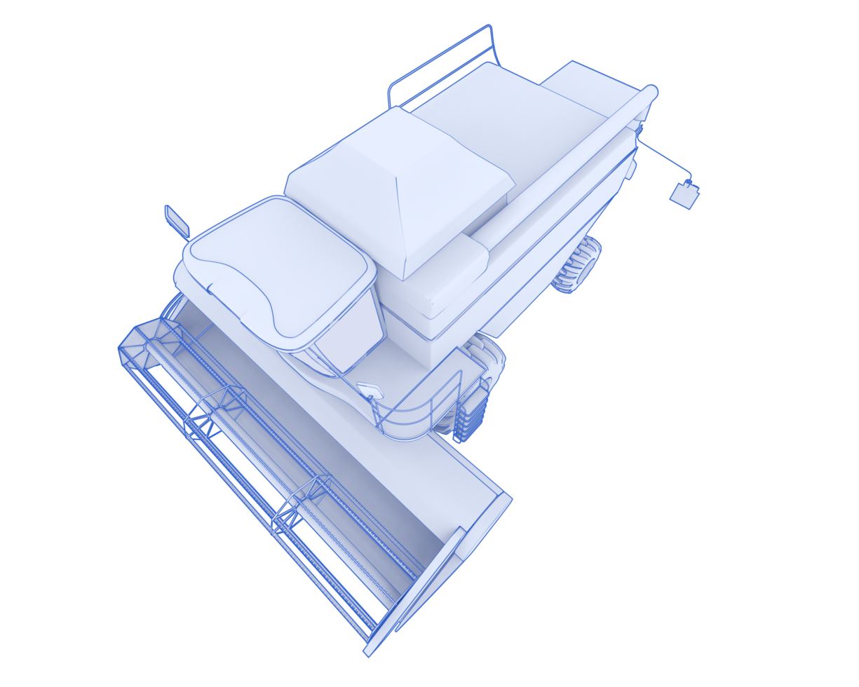 Harvester isolated on background. 3d rendering - illustration png