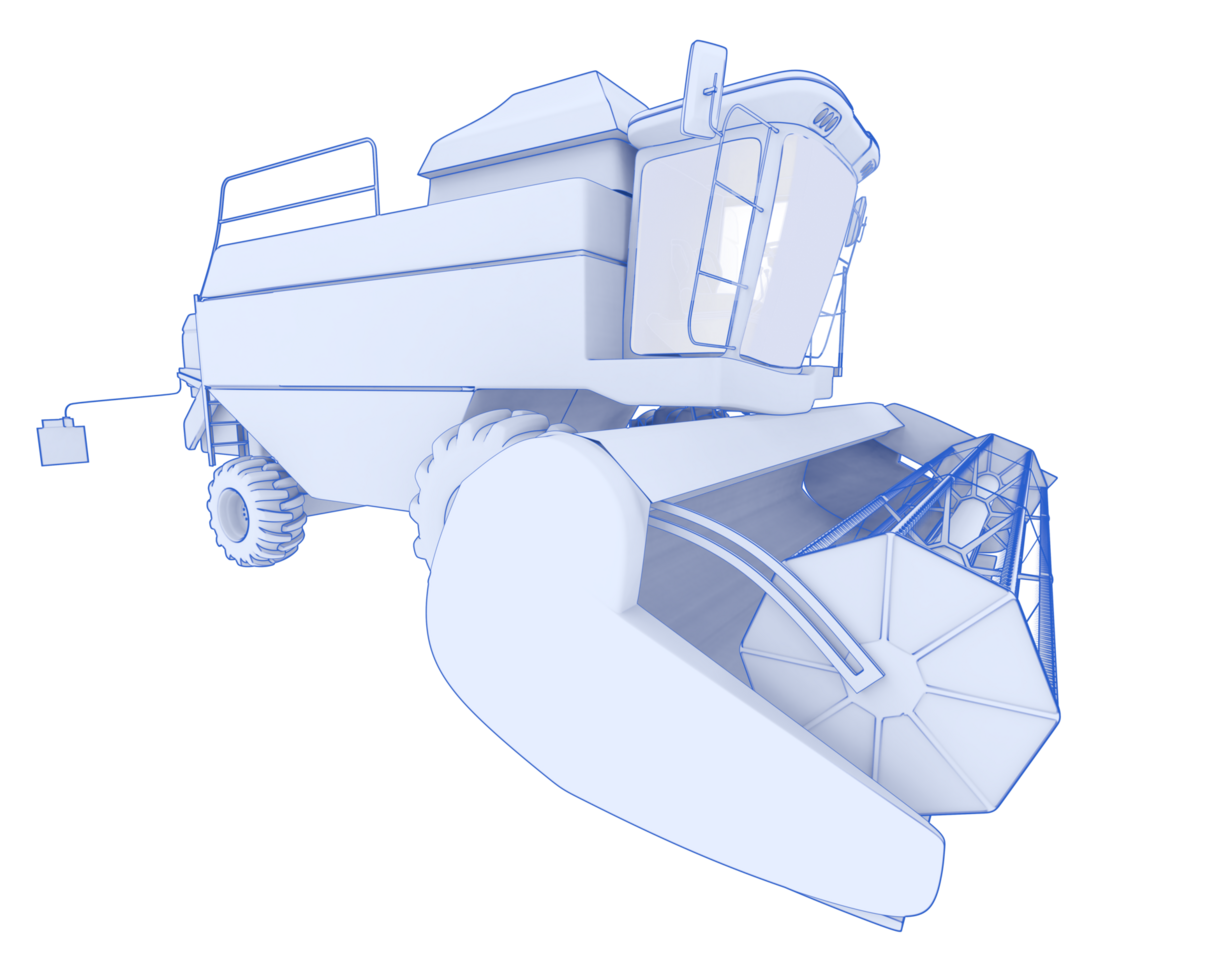 Harvester isolated on background. 3d rendering - illustration png