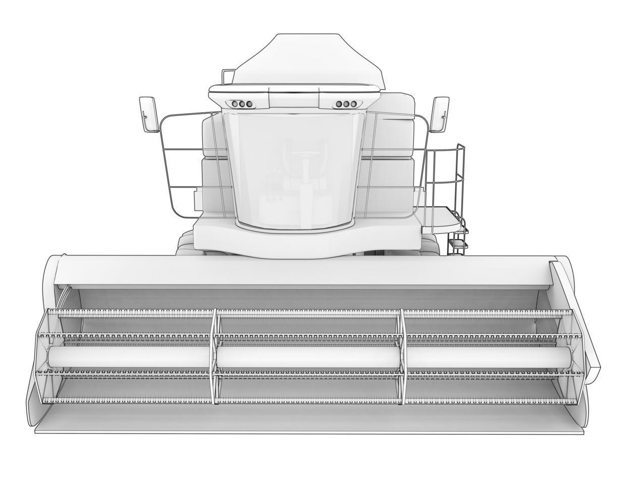 Harvester isolated on background. 3d rendering - illustration png