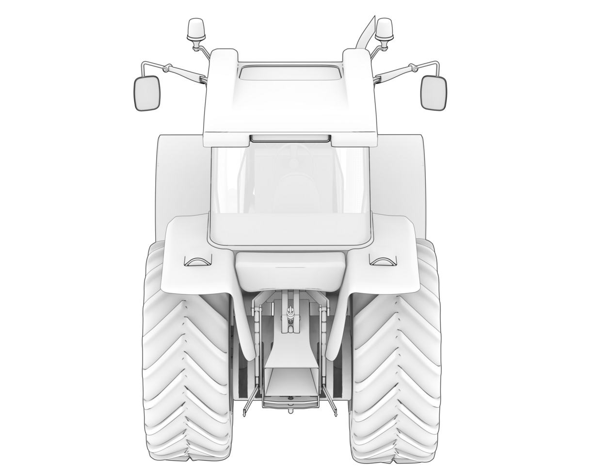 Big tractor isolated on background. 3d rendering - illustration png