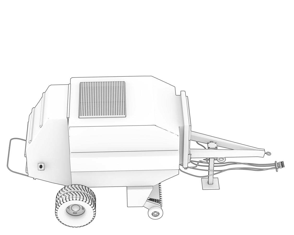 Agricultural trailer isolated on background. 3d rendering - illustration png