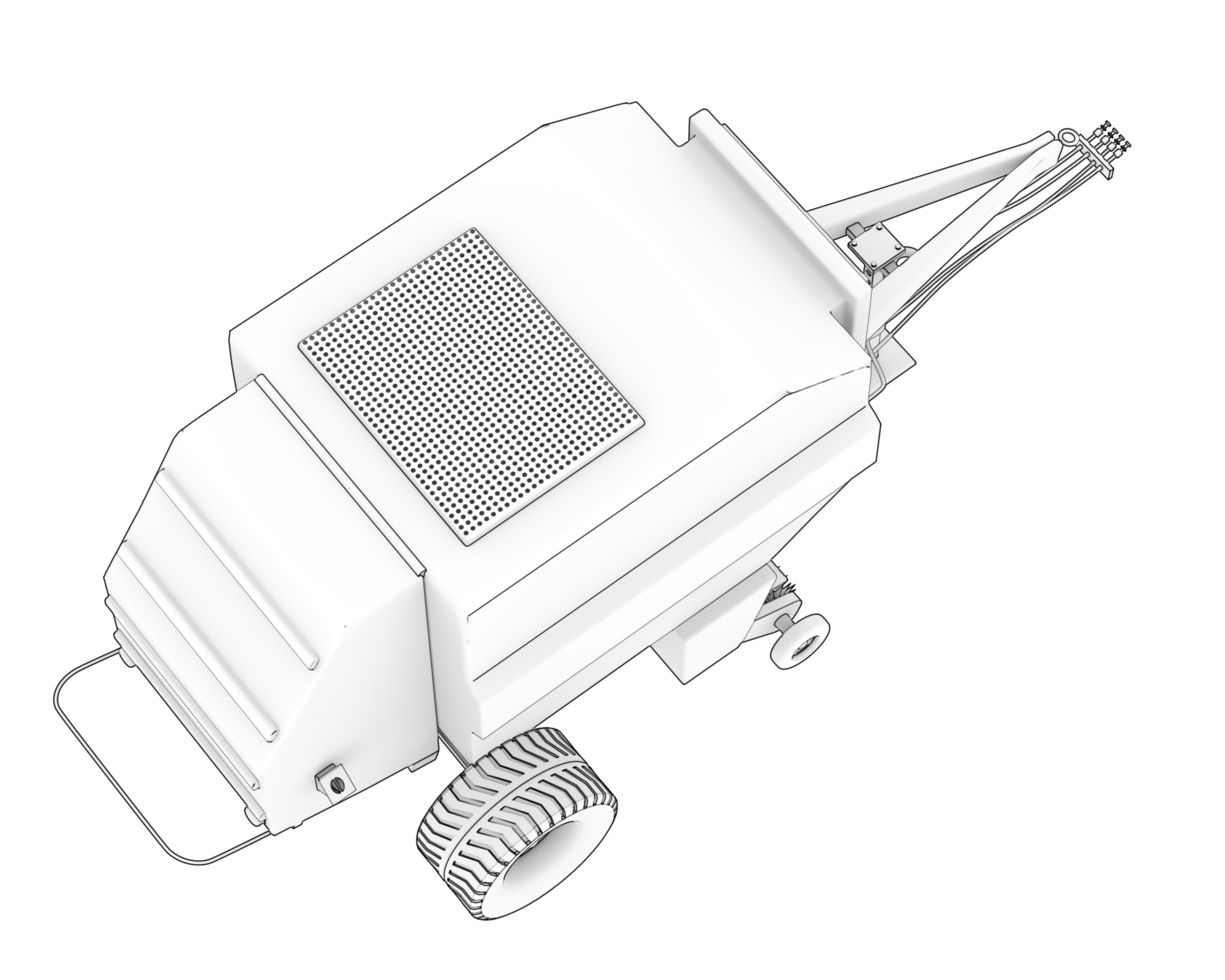 Agricultural trailer isolated on background. 3d rendering - illustration png