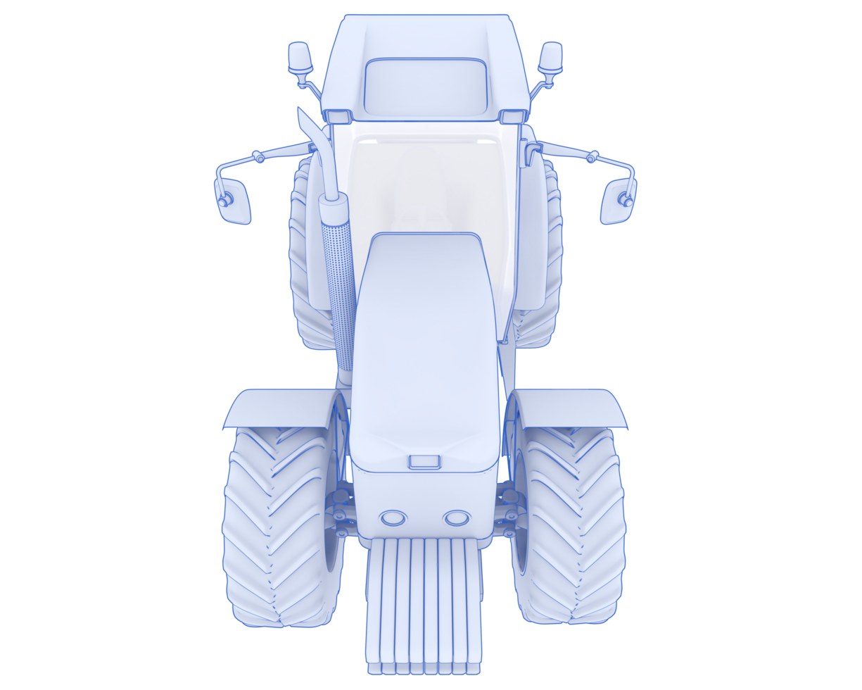 Big tractor isolated on background. 3d rendering - illustration png