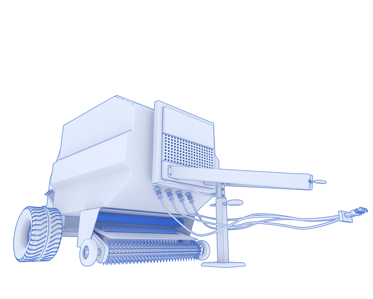 Agricultural trailer isolated on background. 3d rendering - illustration png
