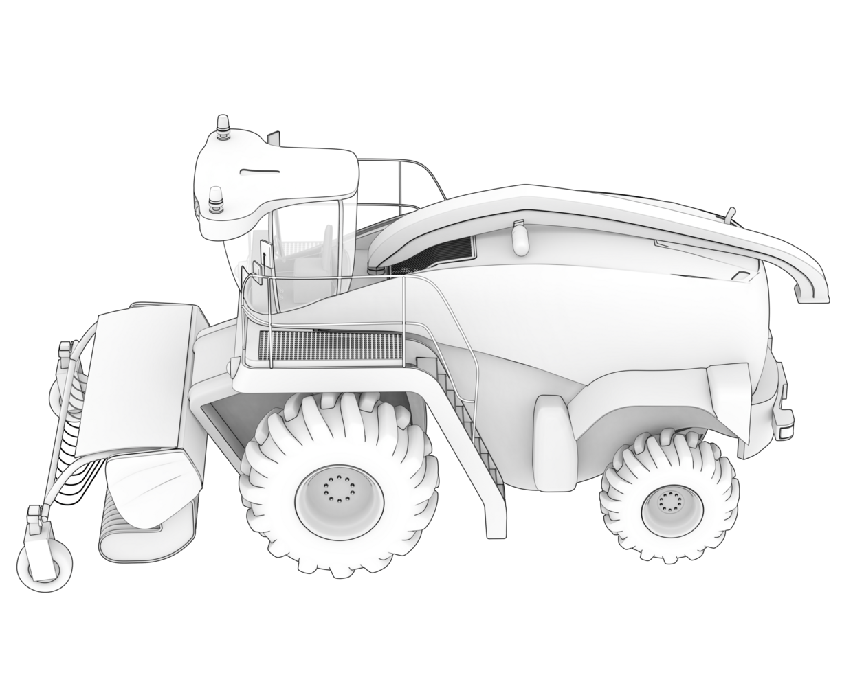 Harvester isolated on background. 3d rendering - illustration png