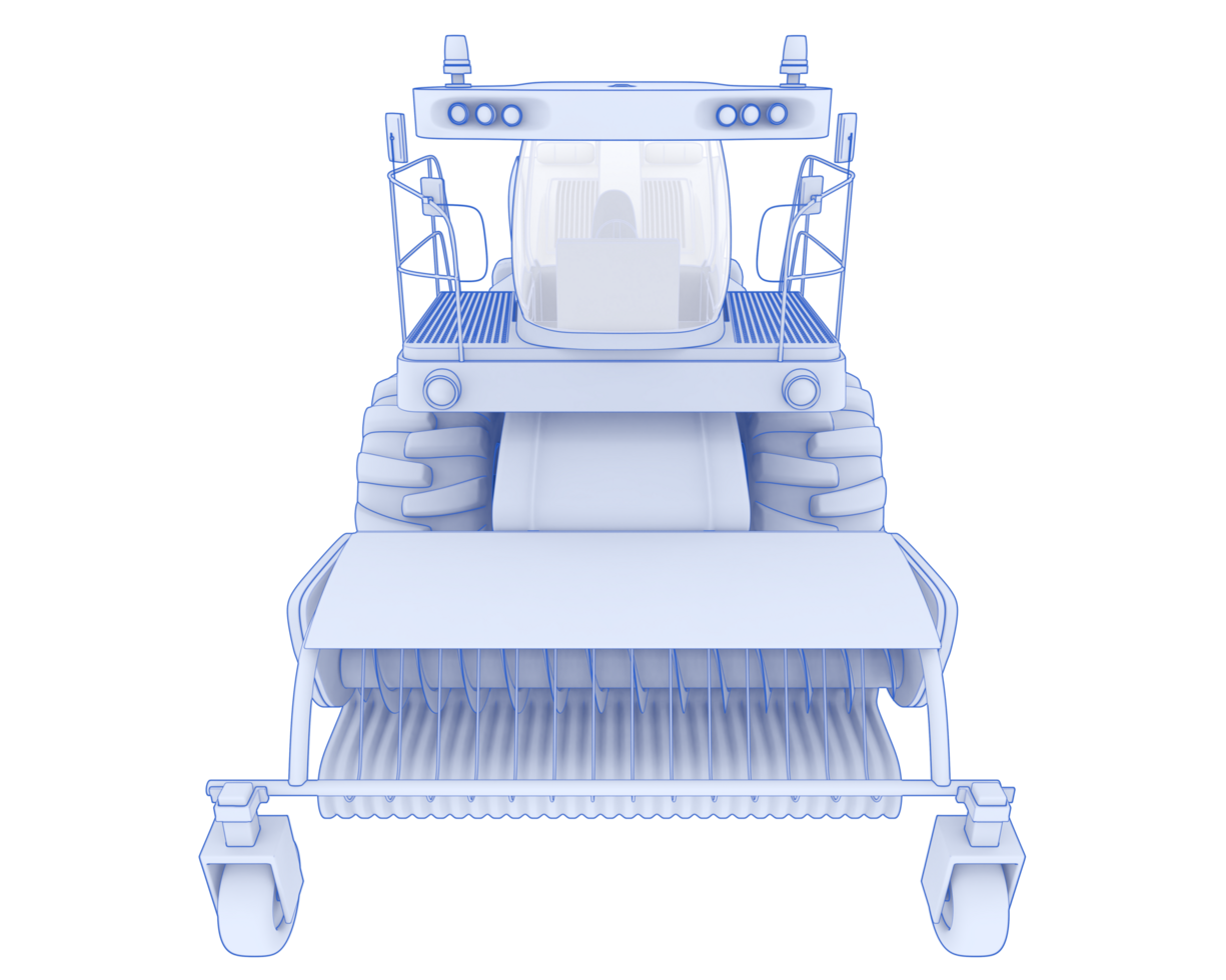 Harvester isolated on background. 3d rendering - illustration png