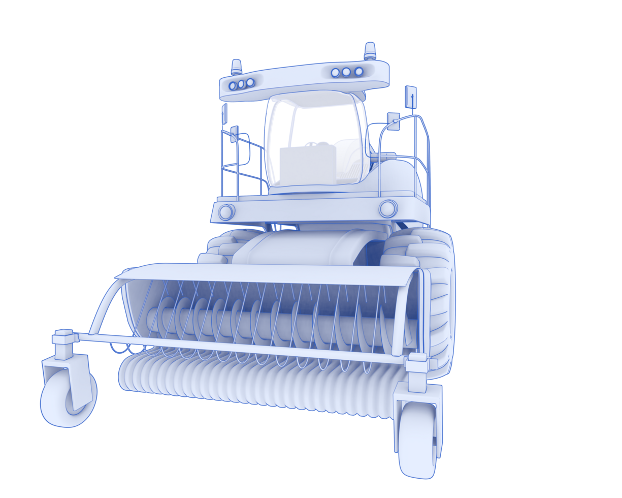 Harvester isolated on background. 3d rendering - illustration png
