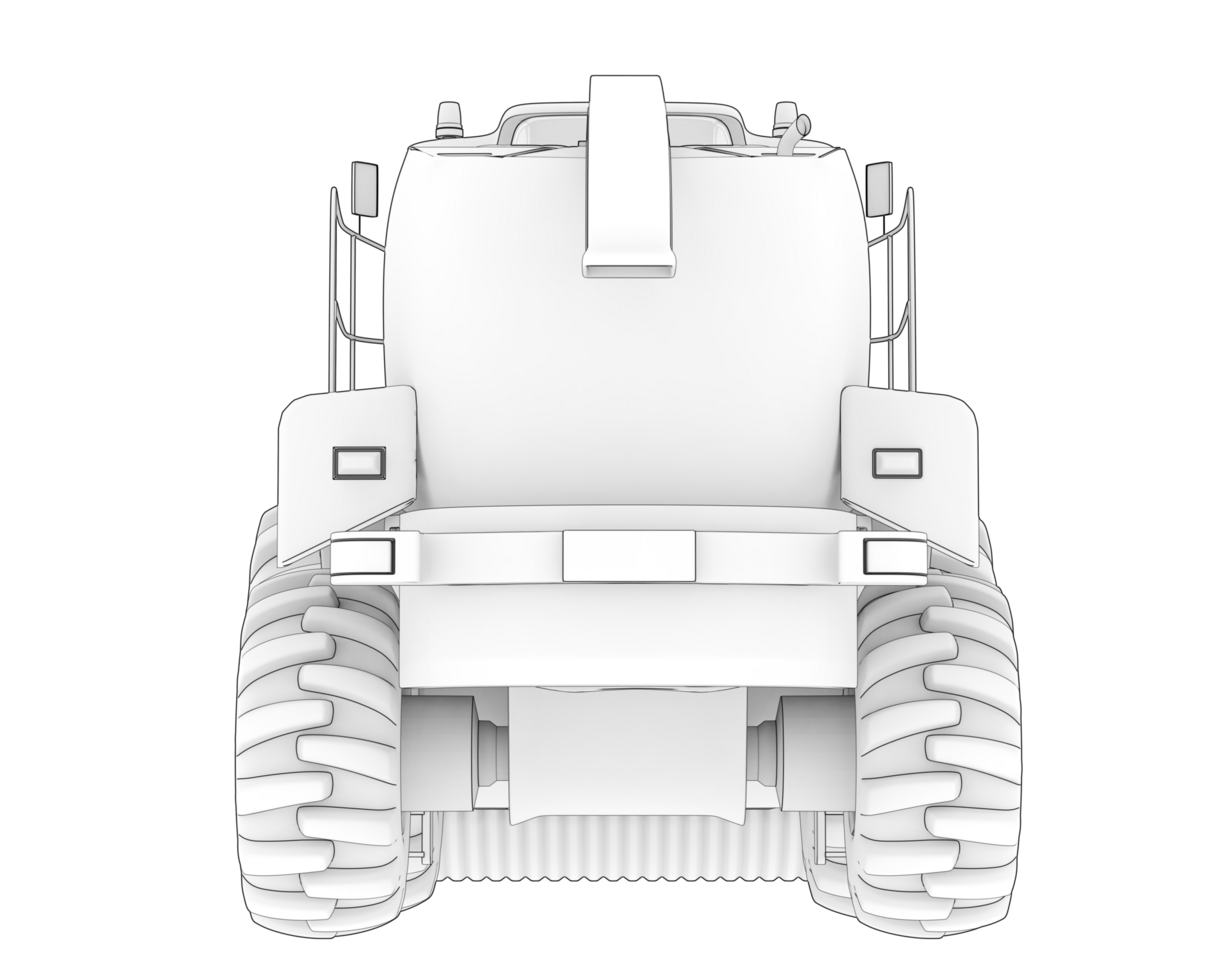 Harvester isolated on background. 3d rendering - illustration png