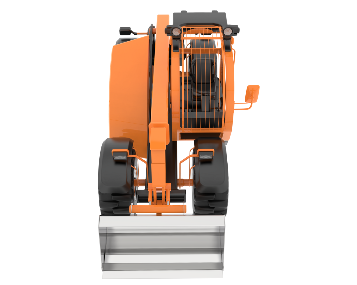 Versatile excavator isolated on background. 3d rendering - illustration png