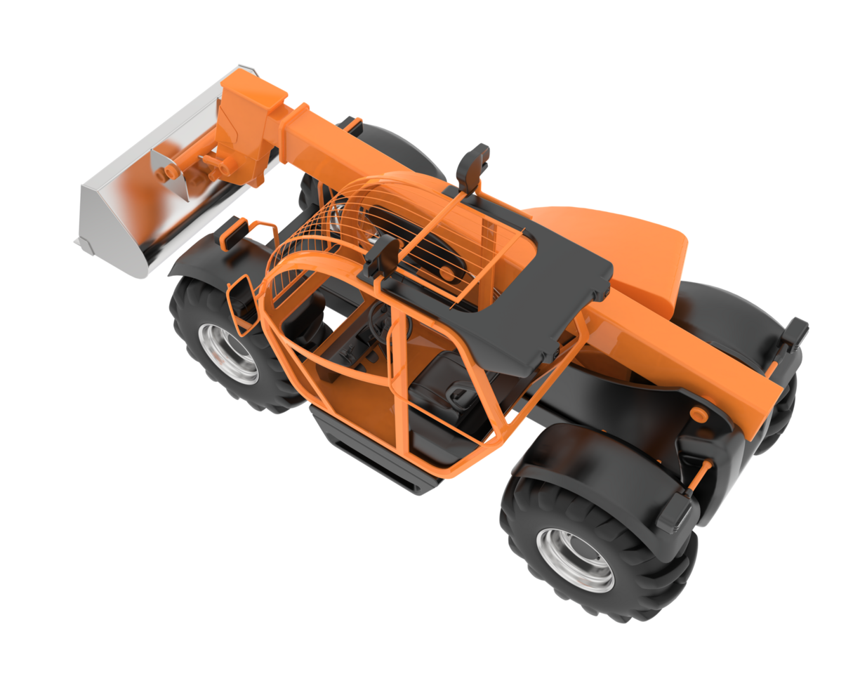 Versatile excavator isolated on background. 3d rendering - illustration png