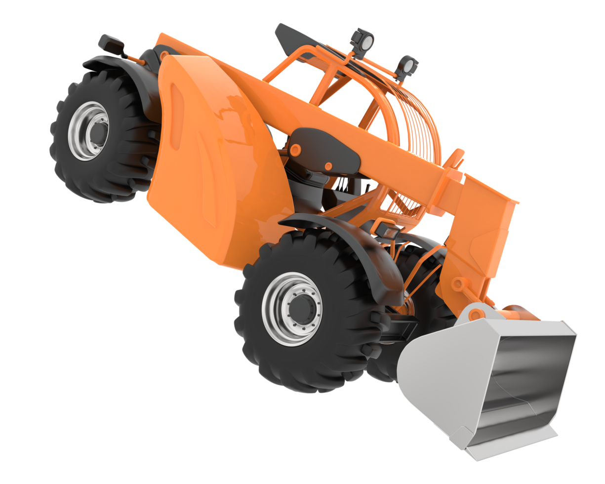 Versatile excavator isolated on background. 3d rendering - illustration png