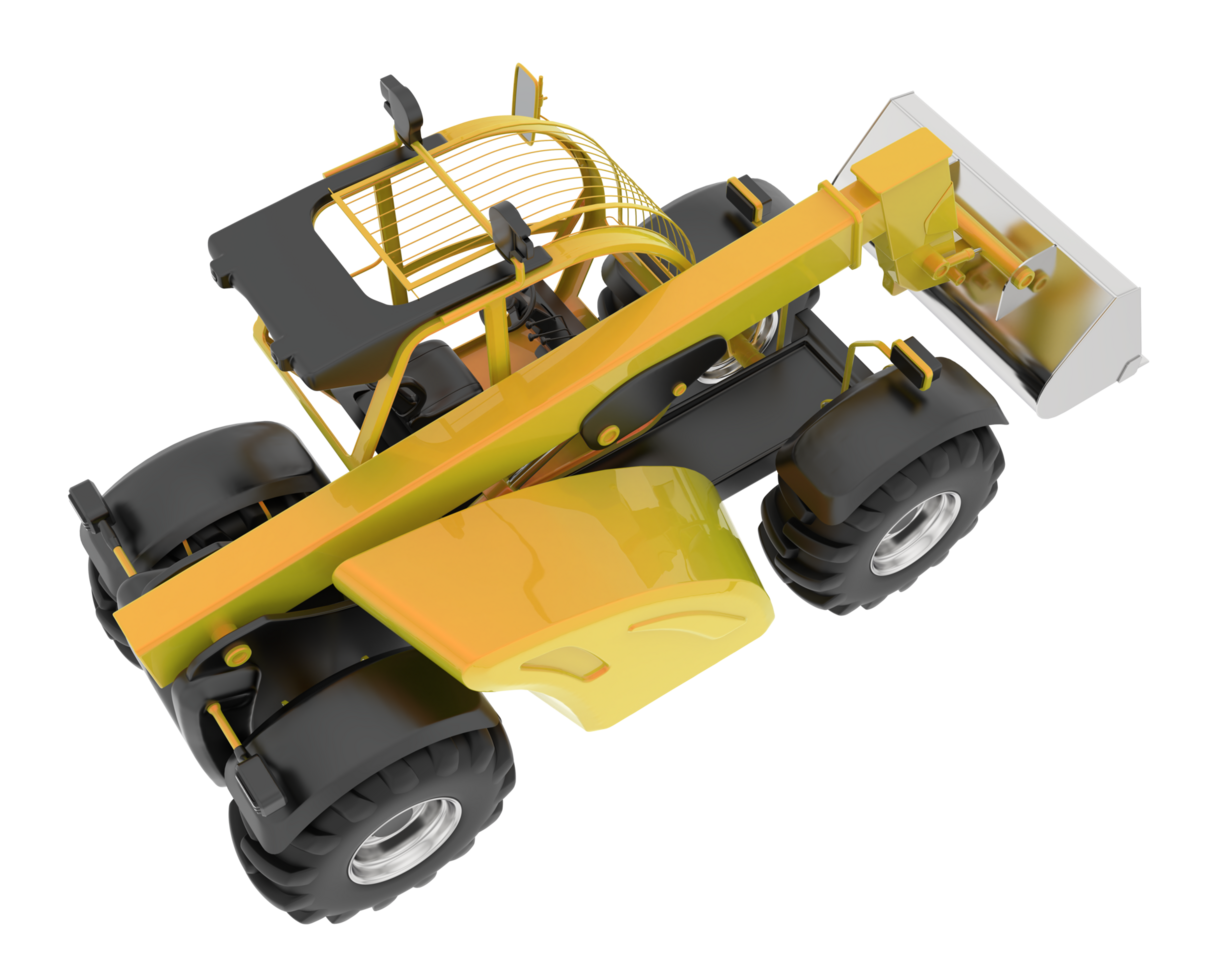 Versatile excavator isolated on background. 3d rendering - illustration png