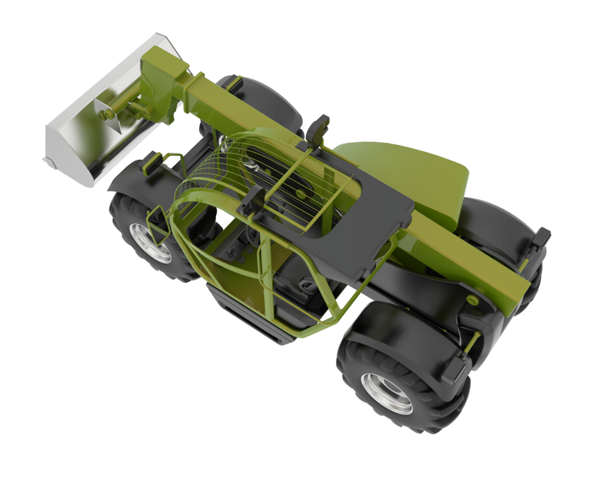 Versatile excavator isolated on background. 3d rendering - illustration png