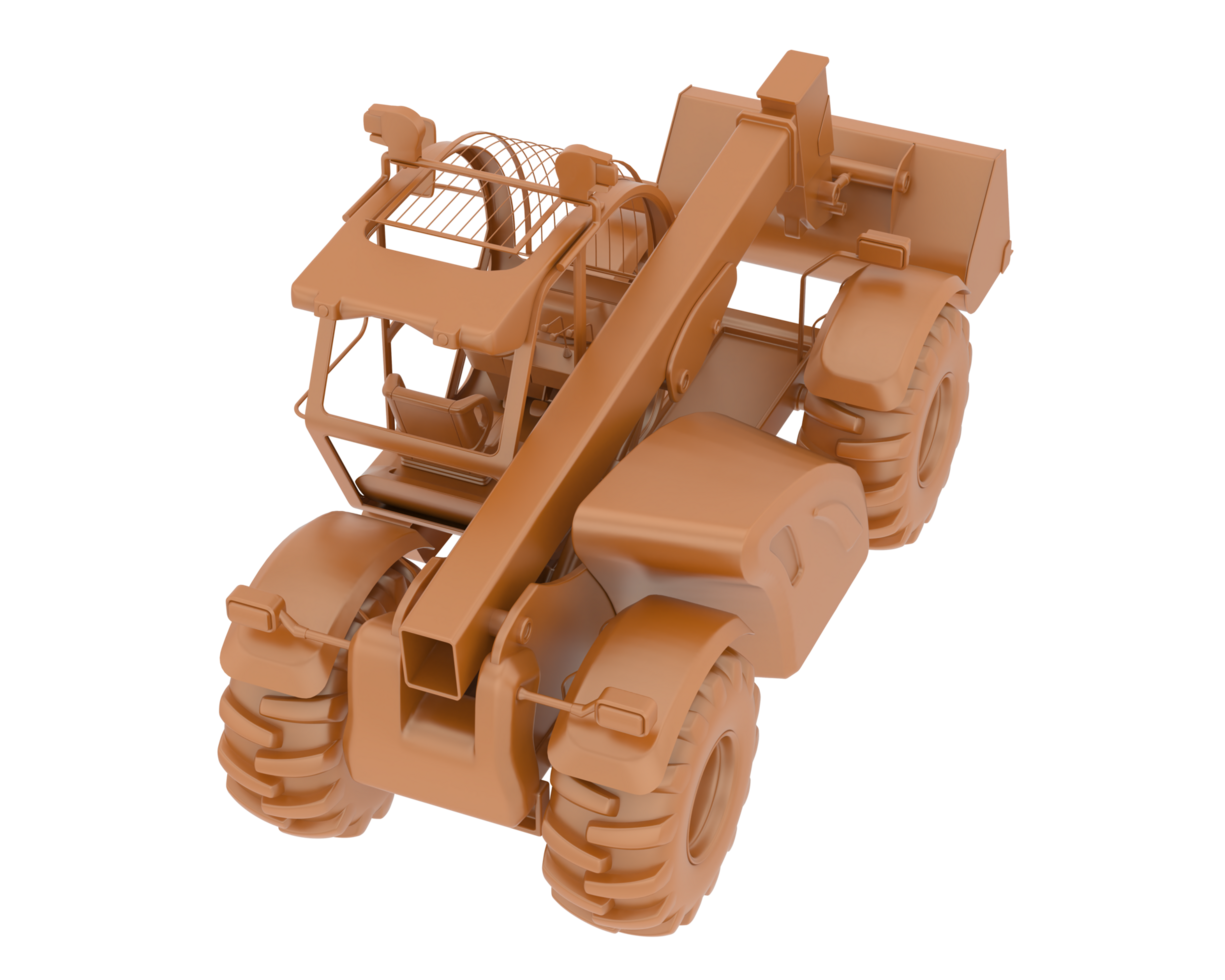 Versatile excavator isolated on background. 3d rendering - illustration png