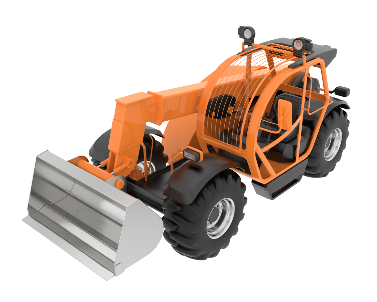 Versatile excavator isolated on background. 3d rendering - illustration png