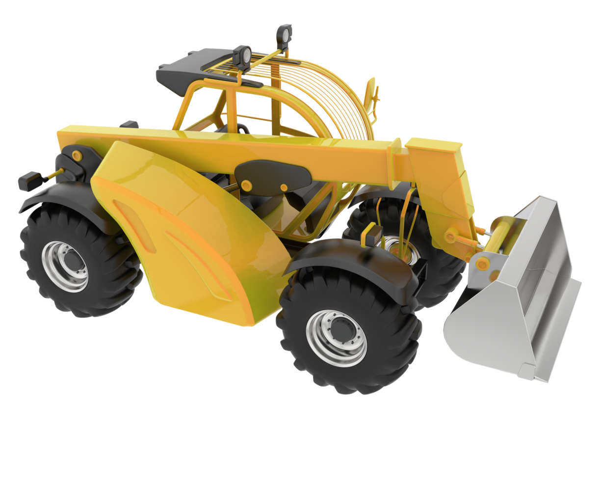Versatile excavator isolated on background. 3d rendering - illustration png