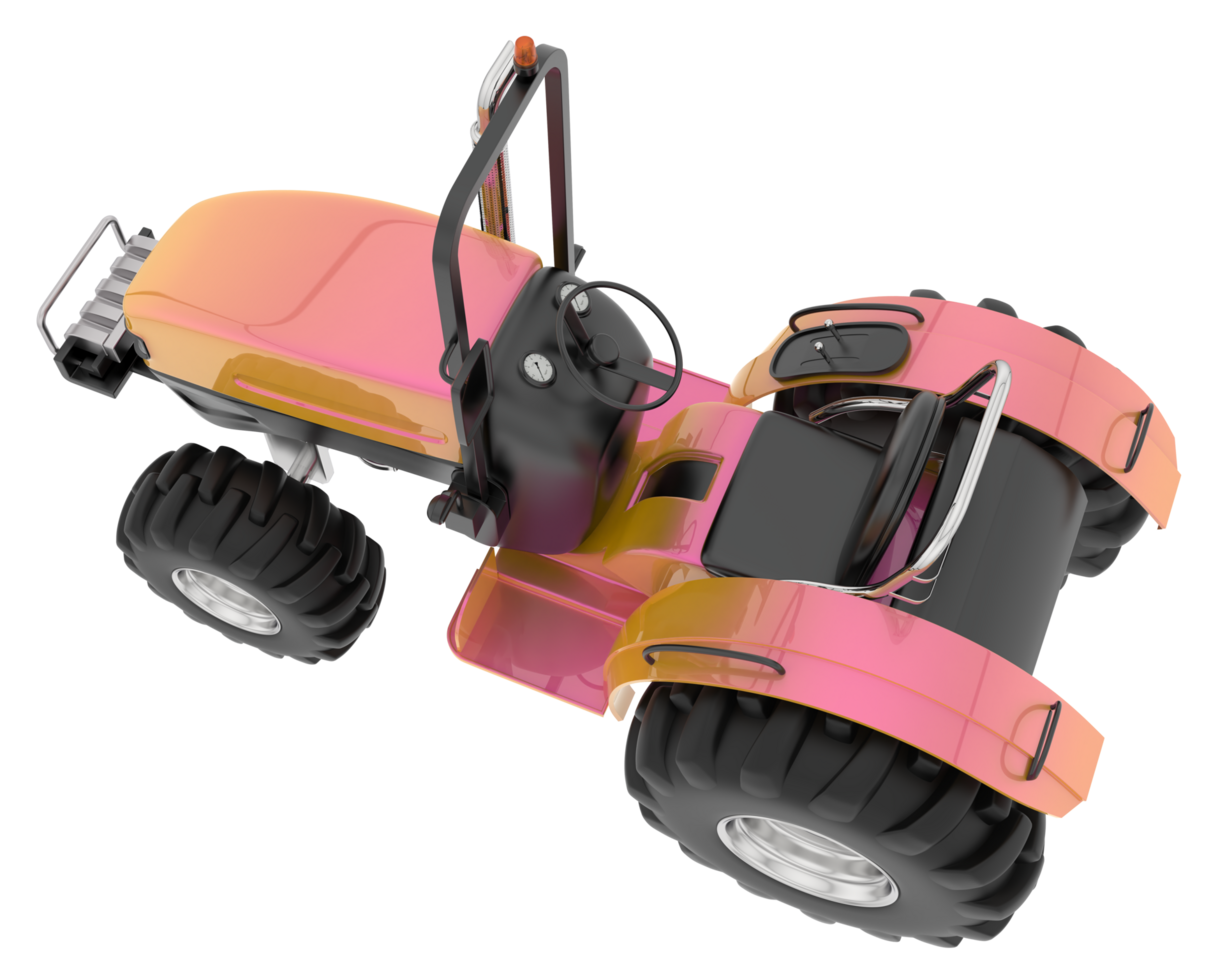 Large tractor isolated on background. 3d rendering - illustration png