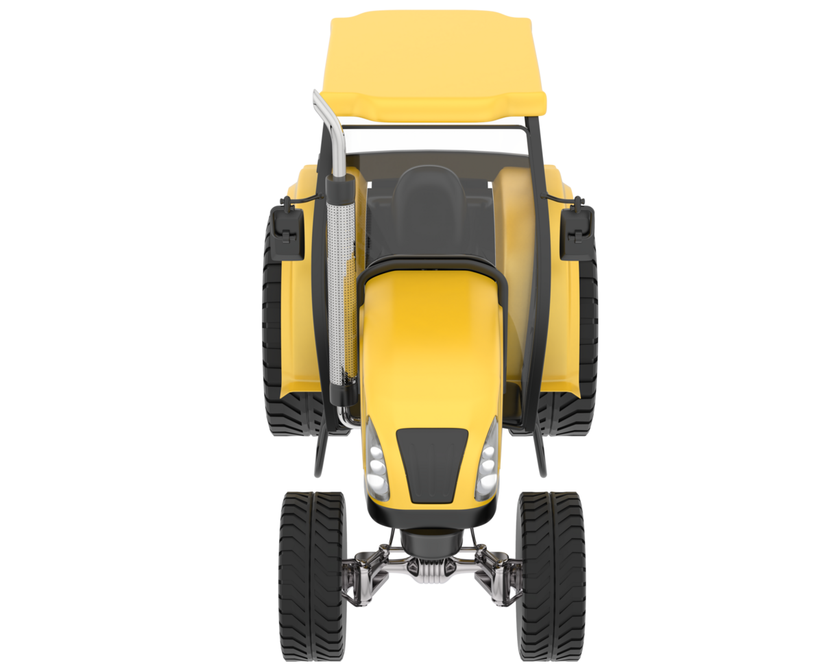 Medium farming tractor isolated on background. 3d rendering - illustration png