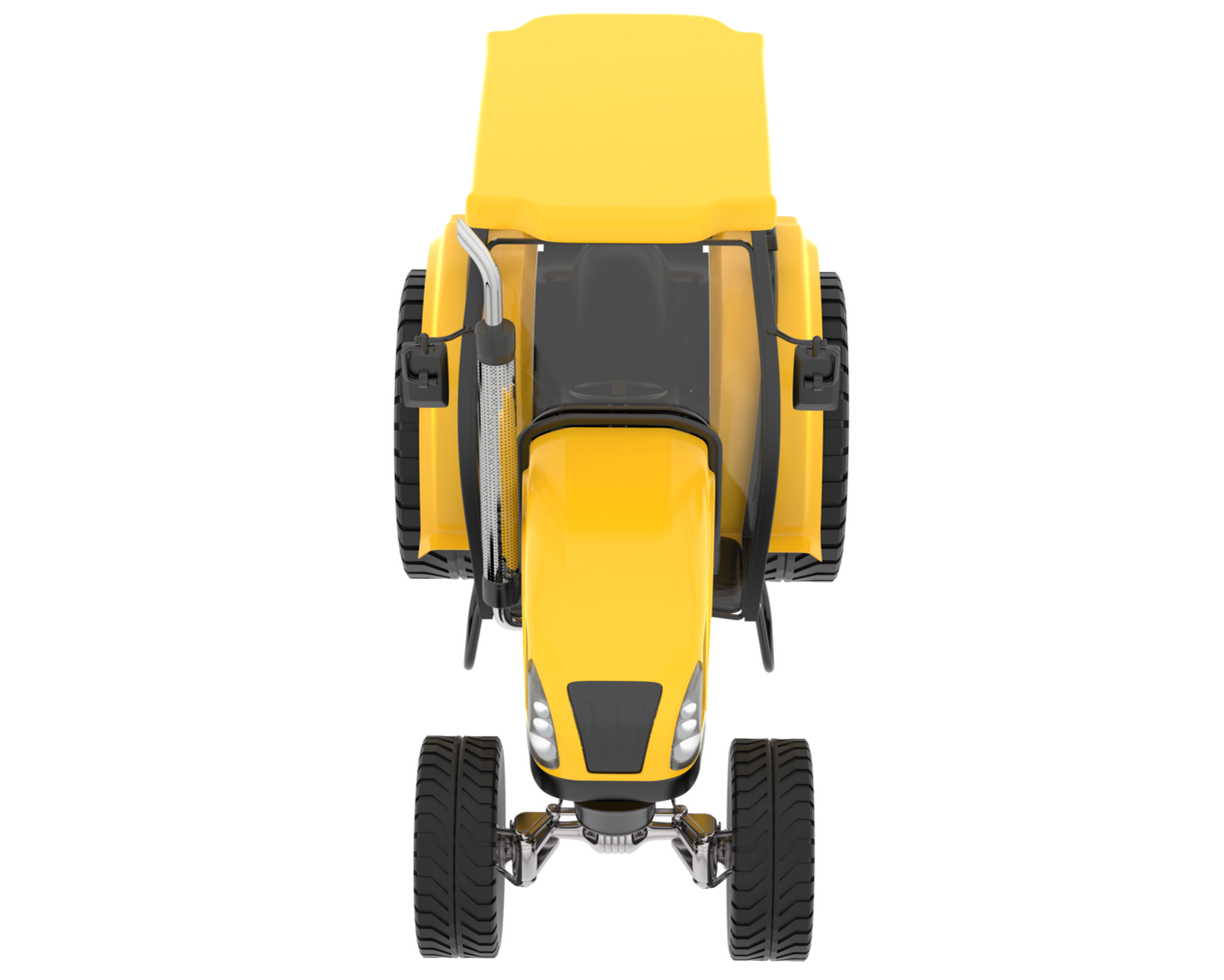 Medium farming tractor isolated on background. 3d rendering - illustration png