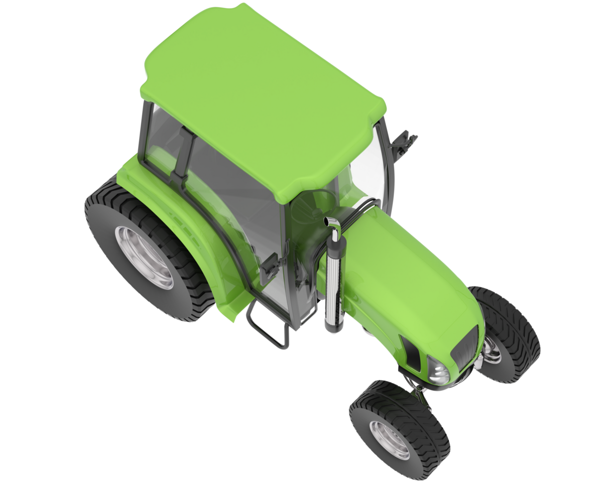 Medium farming tractor isolated on background. 3d rendering - illustration png