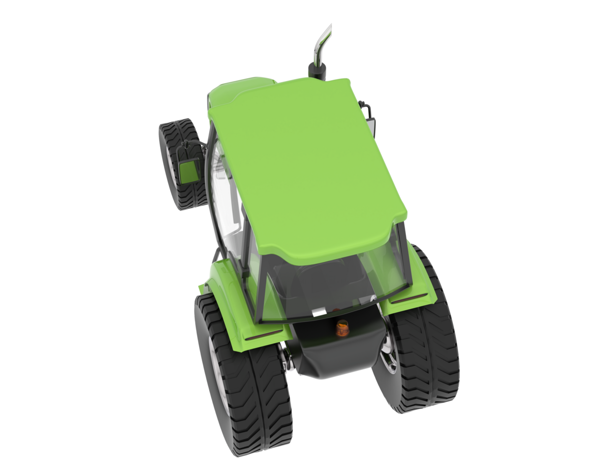 Medium farming tractor isolated on background. 3d rendering - illustration png