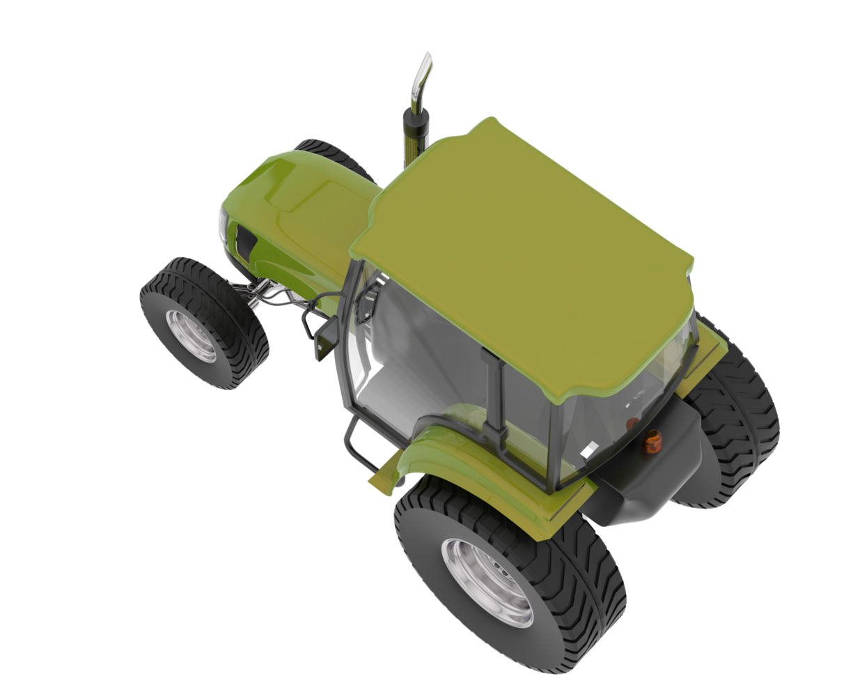 Medium farming tractor isolated on background. 3d rendering - illustration png