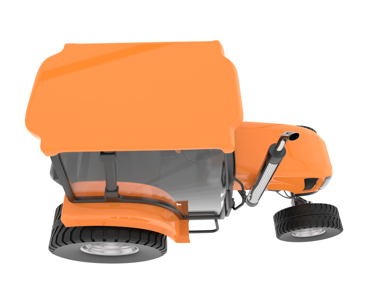 Medium farming tractor isolated on background. 3d rendering - illustration png