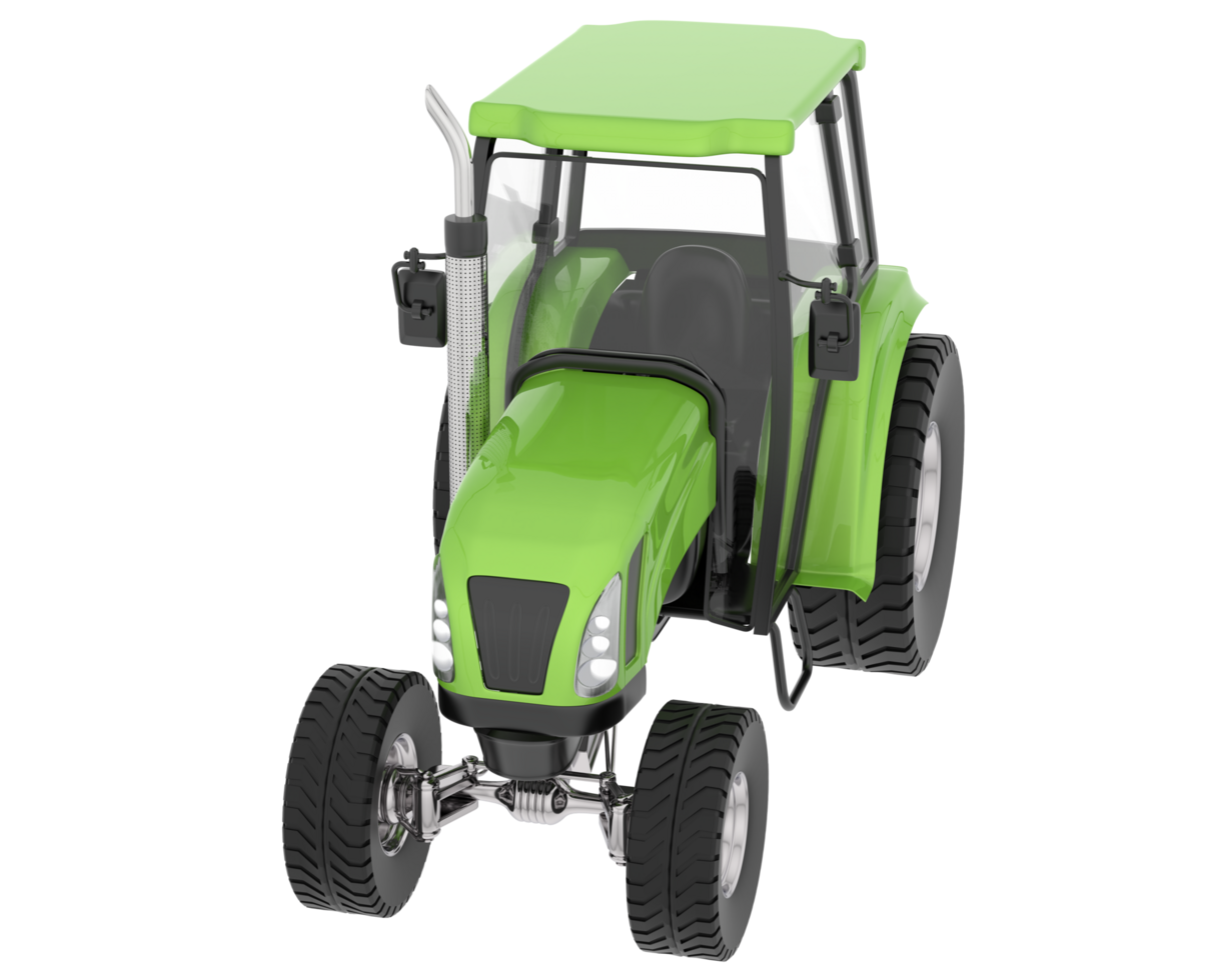 Medium farming tractor isolated on background. 3d rendering - illustration png