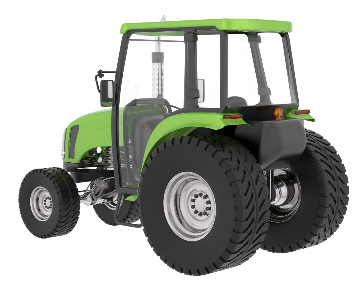 Medium farming tractor isolated on background. 3d rendering - illustration png