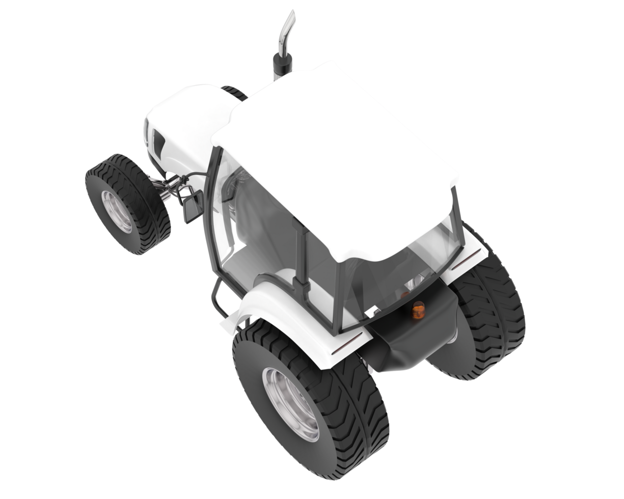 Medium farming tractor isolated on background. 3d rendering - illustration png