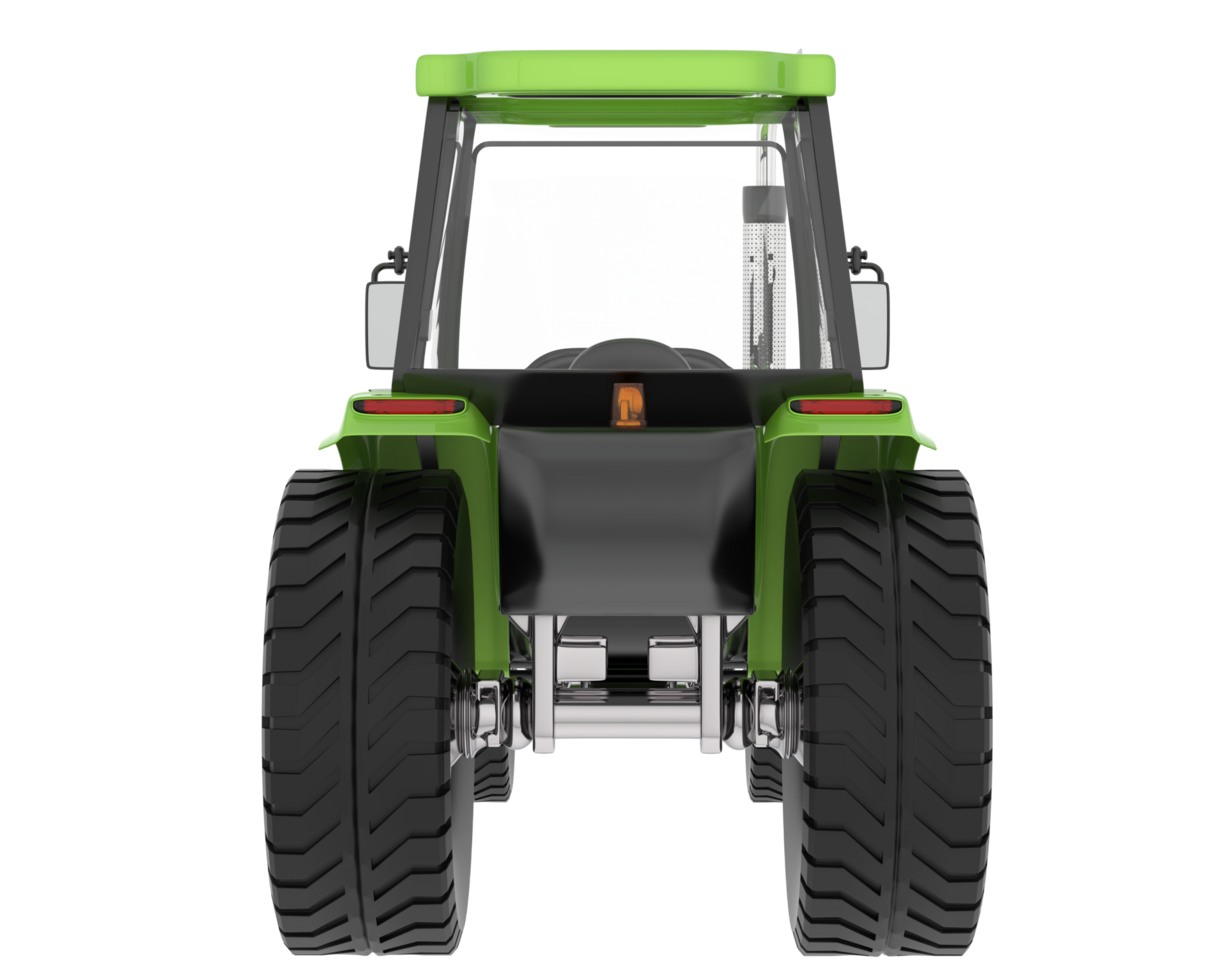 Medium farming tractor isolated on background. 3d rendering - illustration png