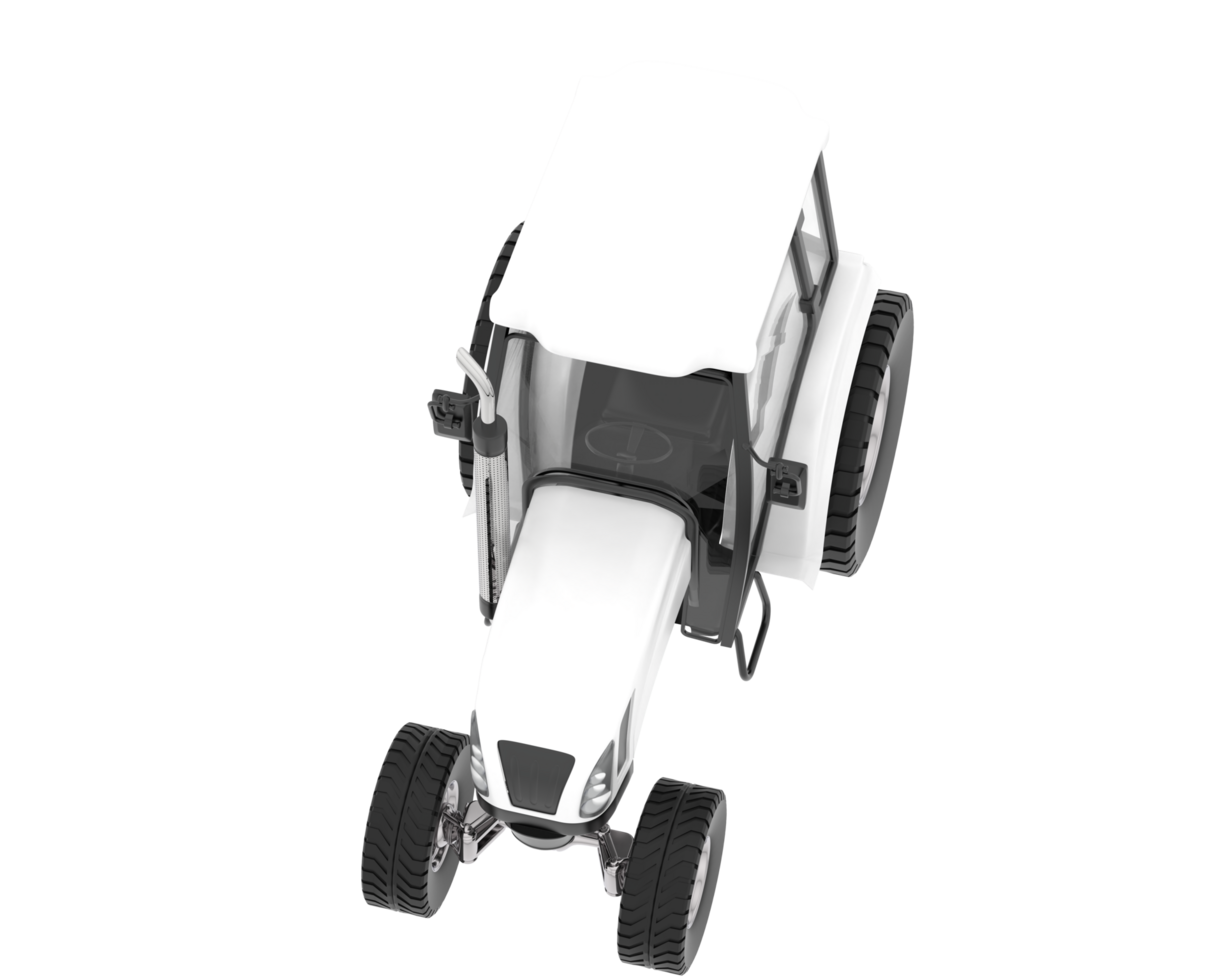 Medium farming tractor isolated on background. 3d rendering - illustration png