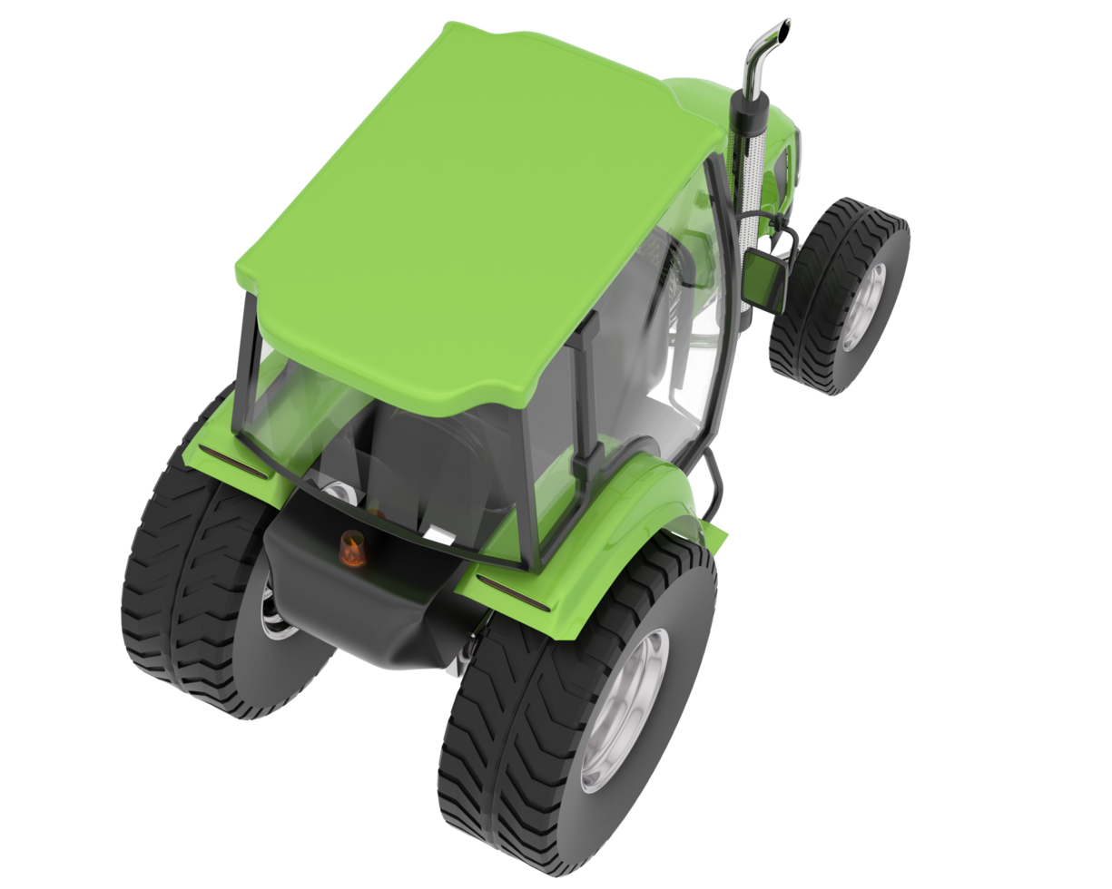 Medium farming tractor isolated on background. 3d rendering - illustration png