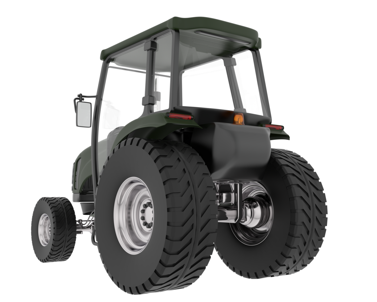 Medium farming tractor isolated on background. 3d rendering - illustration png