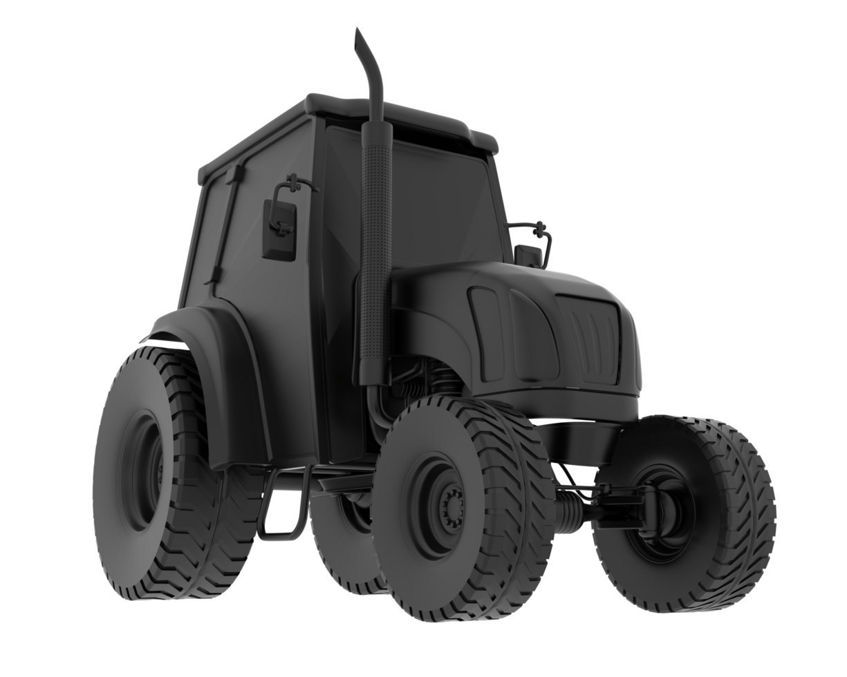 Medium farming tractor isolated on background. 3d rendering - illustration png