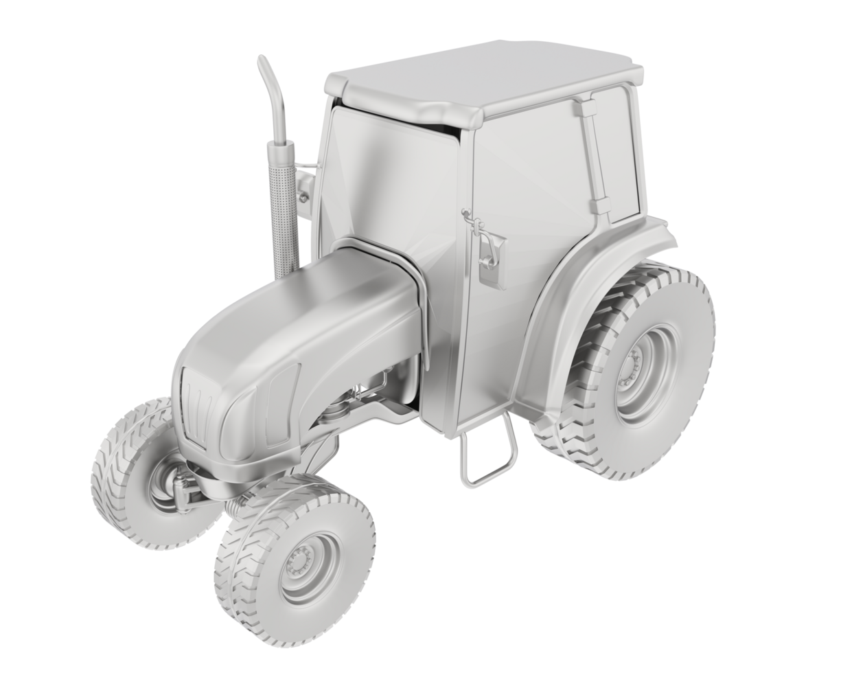 Medium farming tractor isolated on background. 3d rendering - illustration png